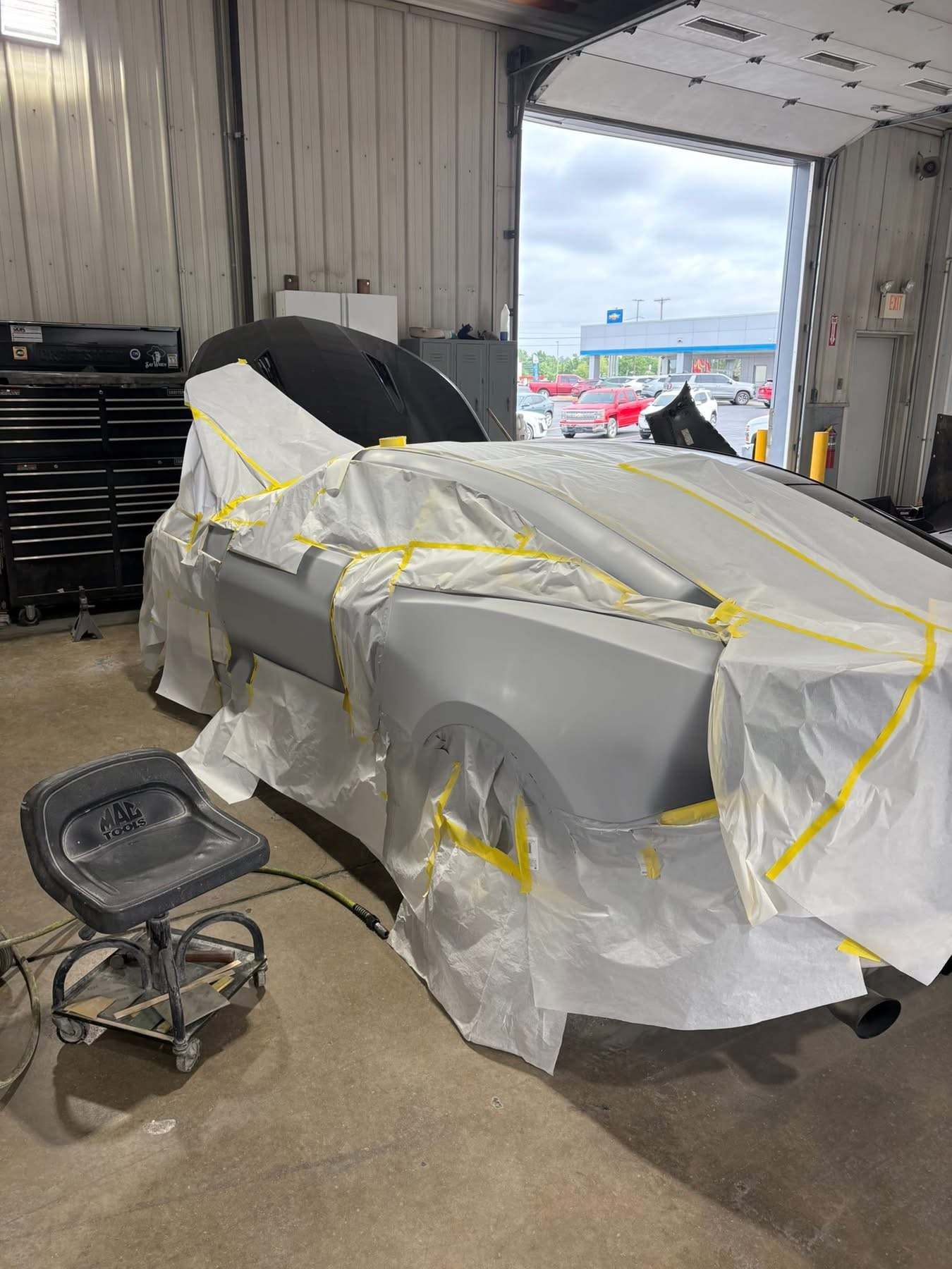 Preparation for Paint & Refinishing — Careful masking and surface preparation before refinishing helps create a clean, consistent finished repair.